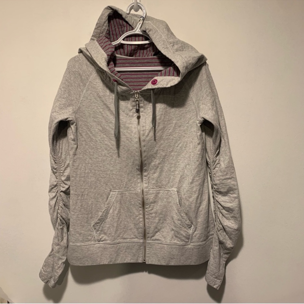 Lululemon Reversible Fill Zip Hoodie Grey / Grey Pink Stripes